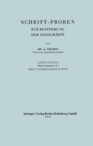 Schrift-Proben: Zur Bestimmung der Sehschärfe