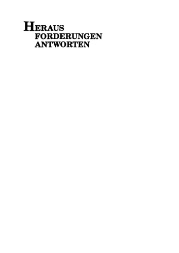 Herausforderungen Antworten: Politische Bildung in den neunziger Jahren
