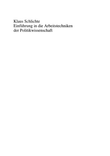 Einführung in die Arbeitstechniken der Politikwissenschaft