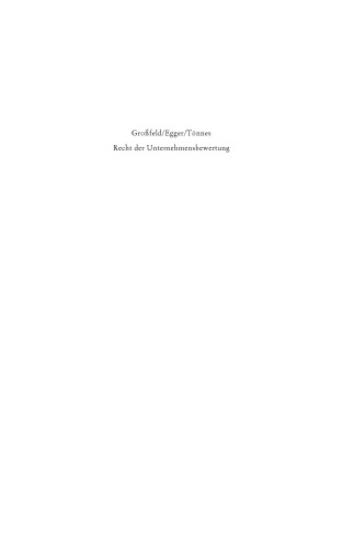 Recht der Unternehmensbewertung