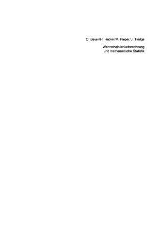 Wahrscheinlichkeitsrechnung und mathematische Statistik