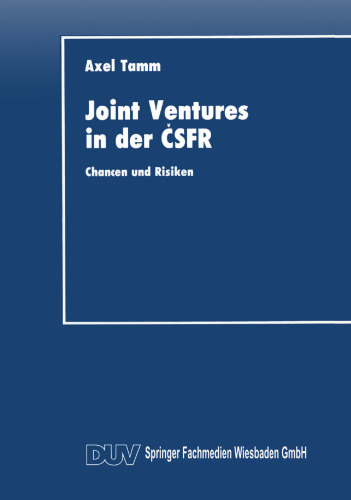 Joint Ventures in der ČSFR: Chancen und Risiken
