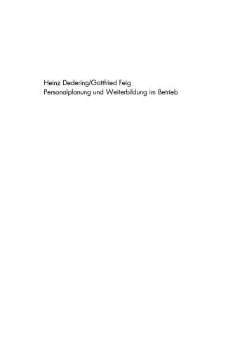 Personalplanung und Weiterbildung im Betrieb: Ein Lern- und Arbeitsbuch