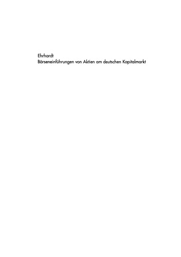 Börseneinführungen von Aktien am deutschen Kapitalmarkt