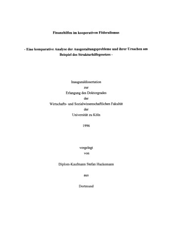 Finanzhilfen im kooperativen Föderalismus