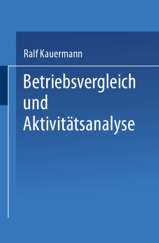 Betriebsvergleich und Aktivitätsanalyse
