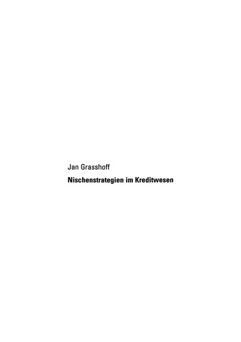 Nischenstrategien im Kreditwesen