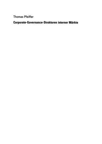 Corporate-Governance-Strukturen interner Märkte