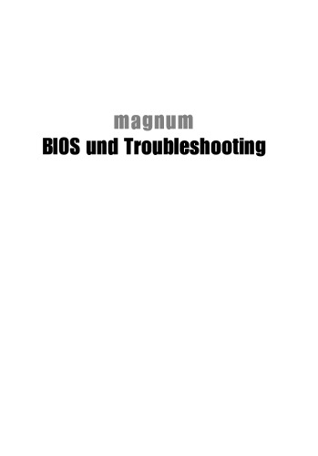 BIOS und Troubleshooting Magnum