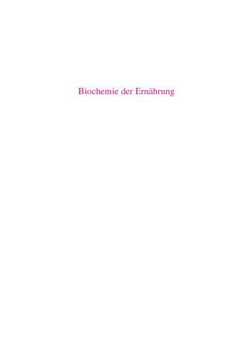Biochemie der Ernährung