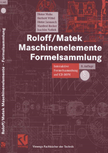 Roloff/Matek Maschinenelemente Formelsammlung: Interaktive Formelsammlung auf CD-ROM