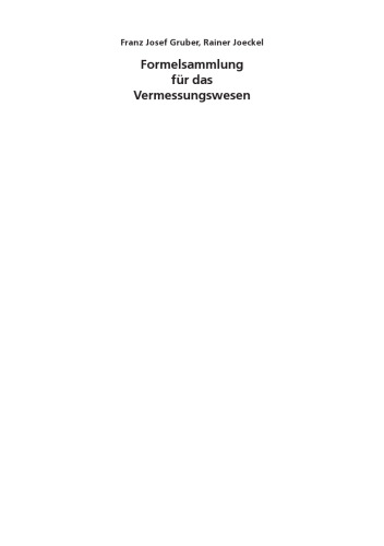 Formelsammlung für das Vermessungswesen 13. Auflage