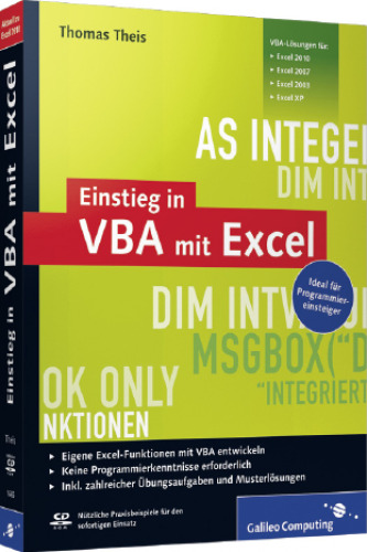 Einstieg in VBA Mit Excel: Für Microsoft Excel 2002 Bis 2010