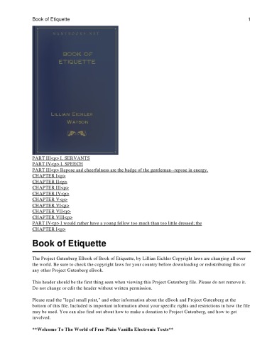 Book of Etiquette, Volume 2