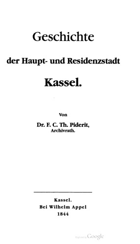 Geschichte der Haupt- und Residenzstadt Kassel