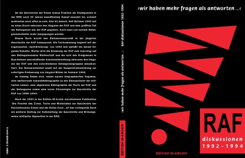 "Wir haben mehr Fragen als Antworten" : RAF-Diskussionen 1992–1994