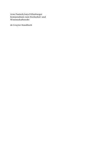 Kompendium zum Hochschul- und Wissenschaftsrecht