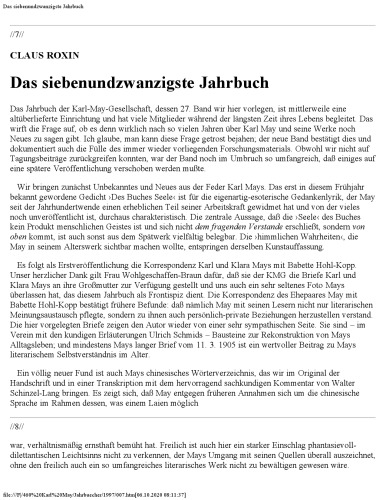 Jahrbuch der Karl-May-Gesellschaft 1997