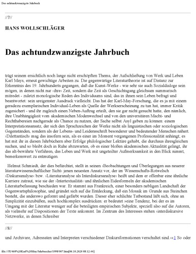 Jahrbuch der Karl-May-Gesellschaft 1998