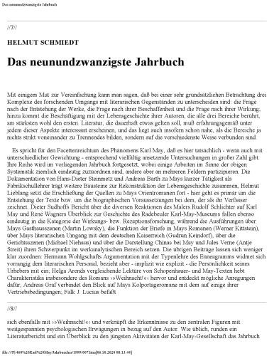 Jahrbuch der Karl-May-Gesellschaft 1999