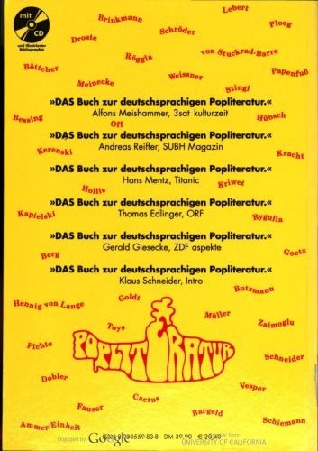 Von Acid nach Adlon und zurück : eine Reise durch die deutschsprachige Popliteratur ; sowie einer illustrierten Bibliographie zu 40 Jahren deutscher Pop- und Beatliteratur