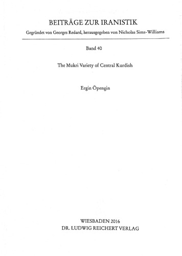 The Mukri variety of Central Kurdish : grammar, texts, and lexicon
