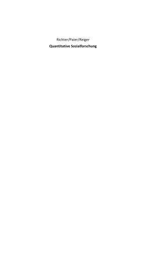 Quantitative Sozialforschung. Eine Einführung