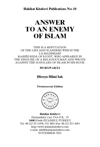 ANSWER TO AN ENEMY OF ISLAM