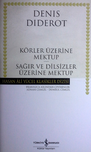 Körler Üzerine Mektup - Sağır ve Dilsizler Üzerine Mektup