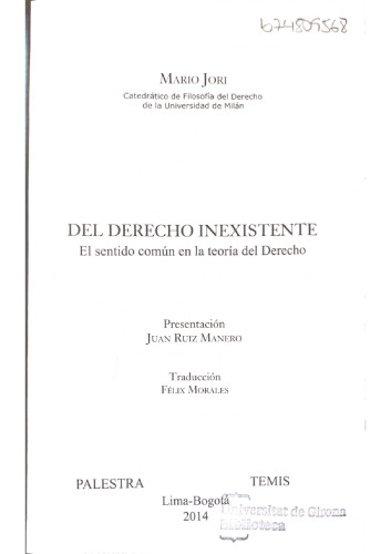 Del derecho inexistente: el sentido común en la teoría del Derecho