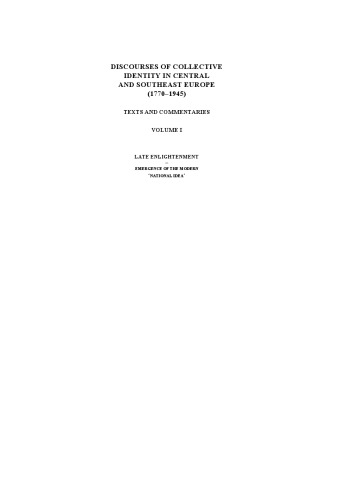 Late Enlightenment: Emergence of the Modern 'National Idea'