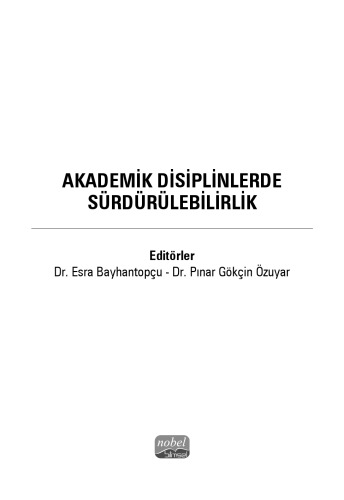 Akademik Disiplinlerde Sürdürülebilirlik