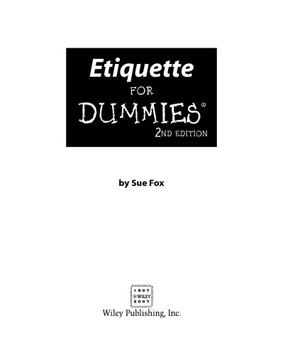 Etiquette For Dummies