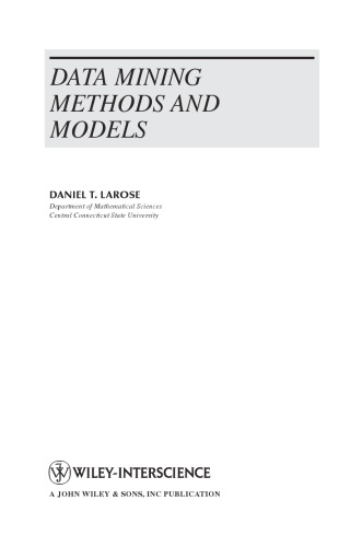 Data Mining Methods and Models