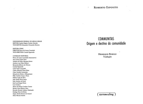 Communitas: origem e destino da comunidade