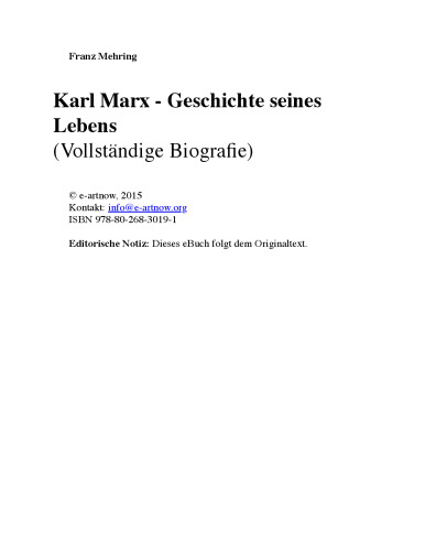 Karl Marx: Geschichte seines Lebens