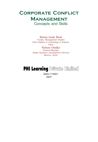 Corporate Conflict Management: Concepts and Skills
