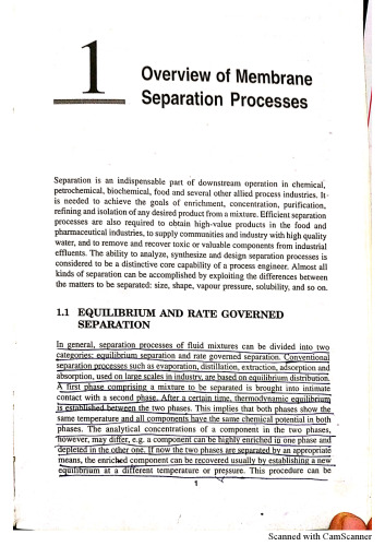 Membrane Separation Processes