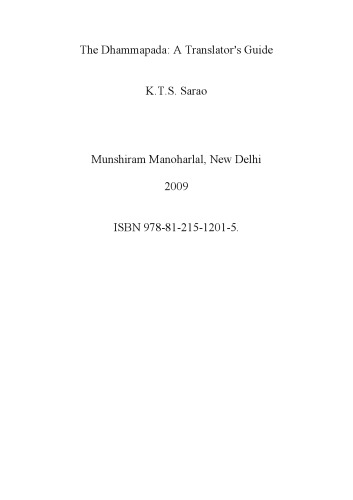 The Dhammapada: A Translator's Guide