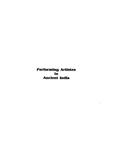 Performing Artistes in Ancient India