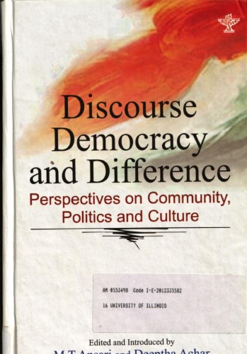 Discourse, democracy, and difference : perspectives on community, politics, and culture