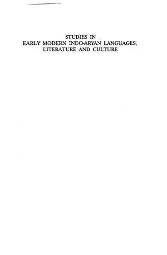 Studies in early modern Indo-Aryan languages, literature, and culture : research papers, 1992-1994
