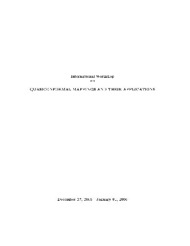 Quasiconformal mappings and their applications. IWQCMA05