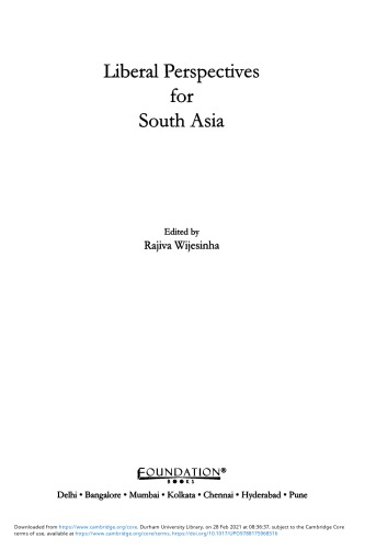 Liberal Perspectives for South Asia