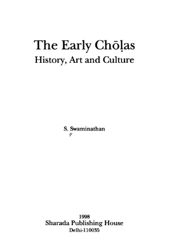 The Early Chōḷas: History, Art, and Culture