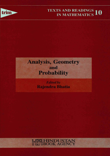 Analysis, Geometry and Probability: Essays in honour of K. R. Parthasarathy