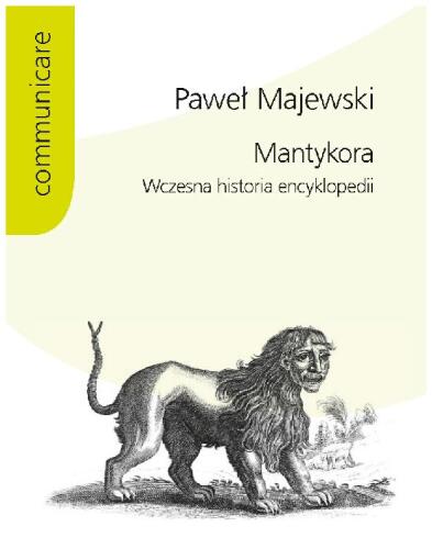 Mantykora. Wczesna historia encyklopedii