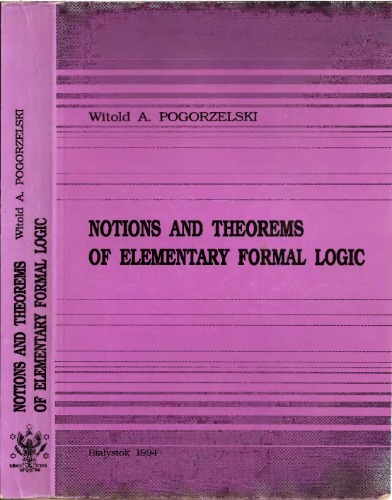 Notions and theorems of elementary formal logic