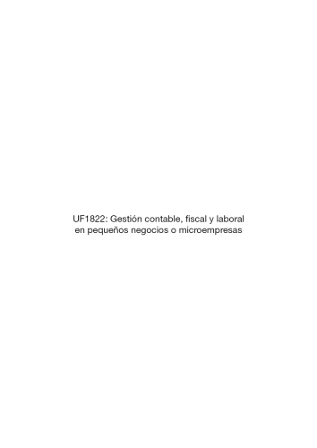 UF1822--Gestión contable, fiscal y laboral en pequeños negocios o microempresas