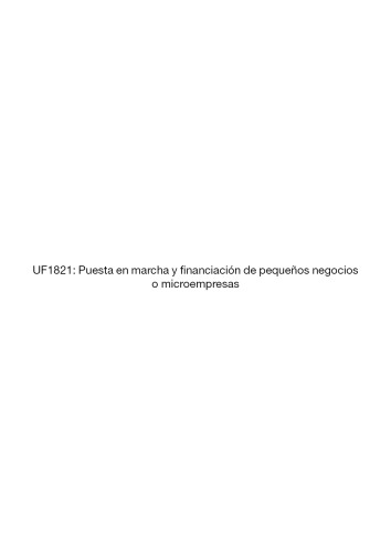 UF1821--Puesta en marcha y financiación de pequeños negocios o microempresas